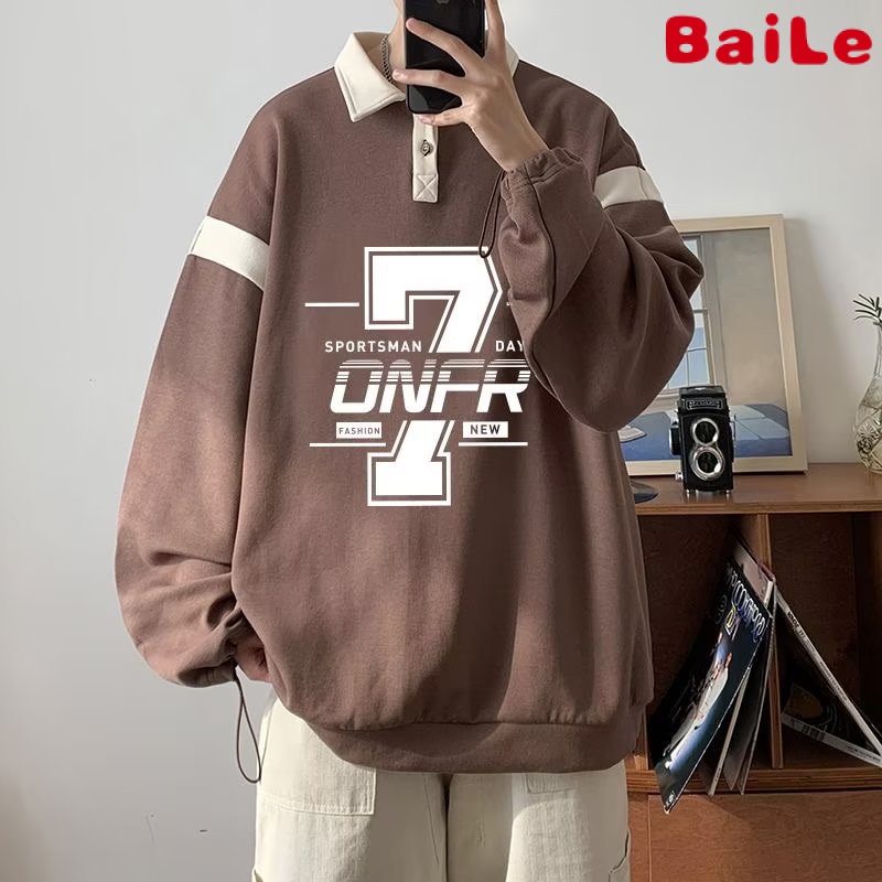Áo Thun polo Tay Dài Phối Màu Tương Phản Cao Cấp Thời Trang Xuân Thu Cho Nam
