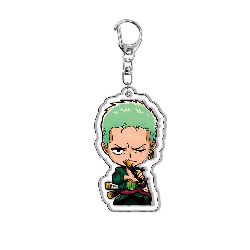 One Piece Luffy Roronoa Zoro Mặt dây chuyền móc khóa ngoại vi hoạt hình acrylic