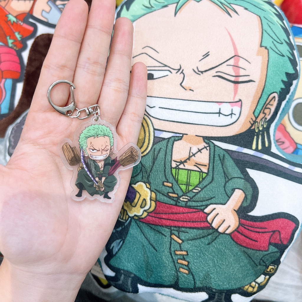 Móc Khoá One Piece Luffy Zoro Sanji Chopper Cute Dạng Anime Gắn Xe Máy Ô Tô Cặp Đôi PK88