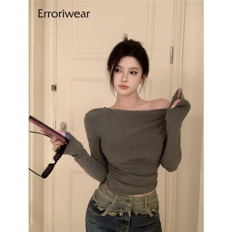 Áo Thun Lệch Vai Dáng Ôm Thời Trang Dành Cho Nữ 2023