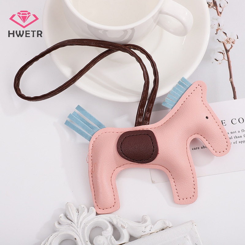 Móc Treo Chìa Khóa Bằng Da pu Hình Ngựa Nhiều Màu Sắc Trang Trí Túi Xách Nữ Mới