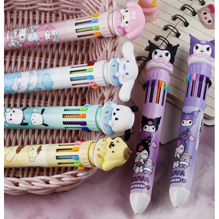 SANRIO Sy2 Bút Bi Ngòi 0.5mm 10 Màu Họa Tiết Thỏ Đáng Yêu Cho Bé ys2