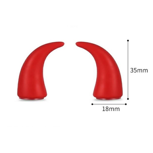 Vehicle Center Console Display Screen Stickers Small Horn Steering Wheel Devil Horn Cute Car Interior Decorations Doll Ornaments EqtX