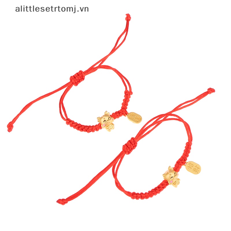 Vòng Tay Dây Đỏ May Mắn Mặt Hình Rồng Năm Mới 2024 Phong Cách Trung Hoa vn