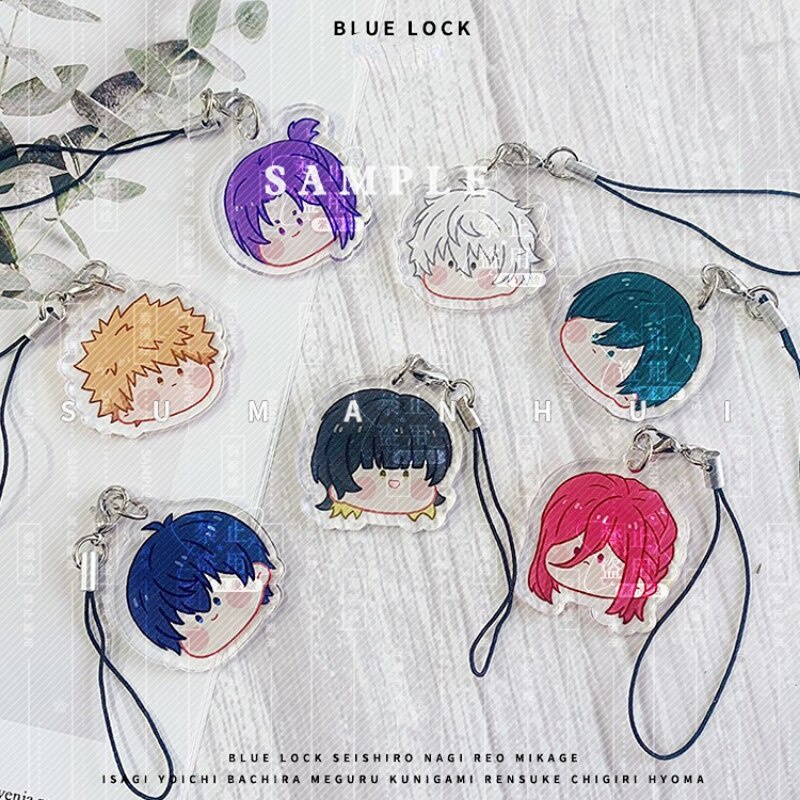 Dây treo điện thoại móc khóa Chigiri Hyoma Isagi Yoichi Anime KeyChain BLUE LOCK Cute phụ kiện trang trí dễ thương