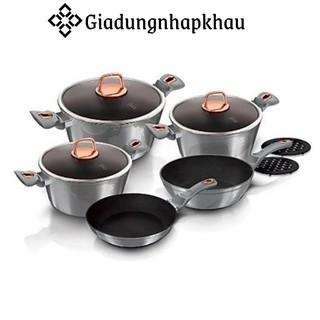Bộ nồi bếp từ berlinger haus bh/6020, bộ nồi 10 món, dùng cho mọi loại bếp, nhập đức, giadungnhapkhau19