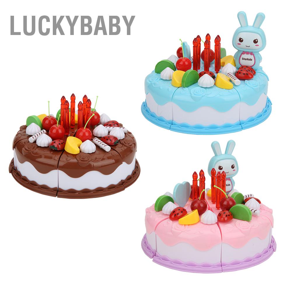 LUCKYBABY Mô Phỏng Tự Làm Bánh Sinh Nhật Giả Vờ Chơi Trẻ Em Đồ Giáo Dục Cho Bé Trai Gái