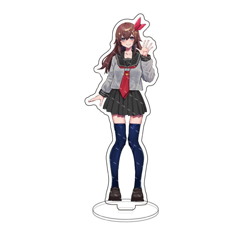 Mô hình Standee New Anime Hololive Vtuber Student Uniform Stand Model Nakiri Ayame Minato in hình nhân vật 2 mặt rõ nét