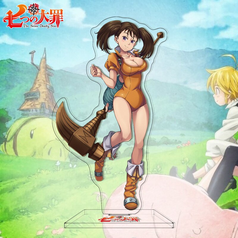 Mô hình Standee Anime The Seven Deadly Sins Thất hình đại tội Meliodas Elizabeth Diane Ban Gowther Phụ kiện trang trí