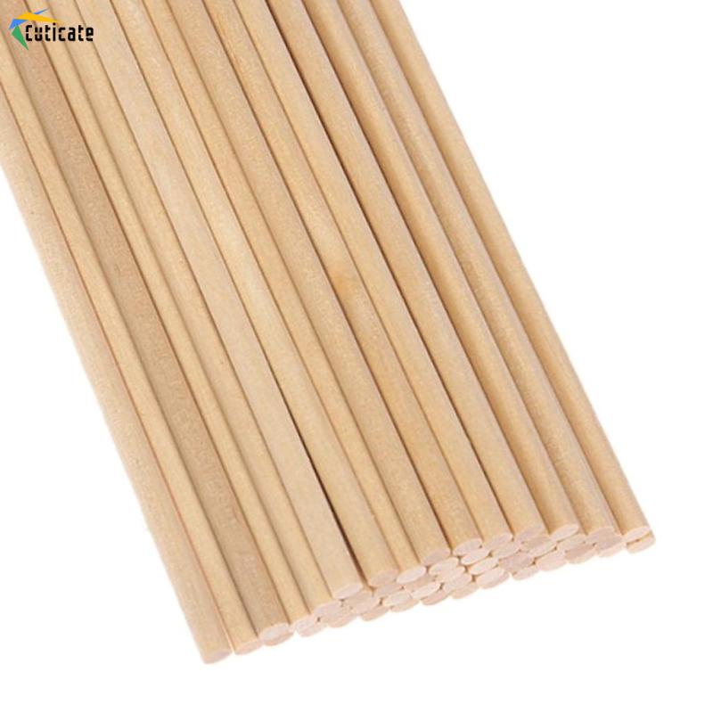 Set 50 Que Gỗ Tròn 10cm / 15cm / 20cm Đường Kính 5mm