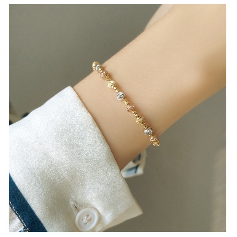 Vòng Đeo Tay Ba Màu Mạ Vàng 18k Phong Cách Mới Có Thể Điều Chỉnh haobing boutiqu