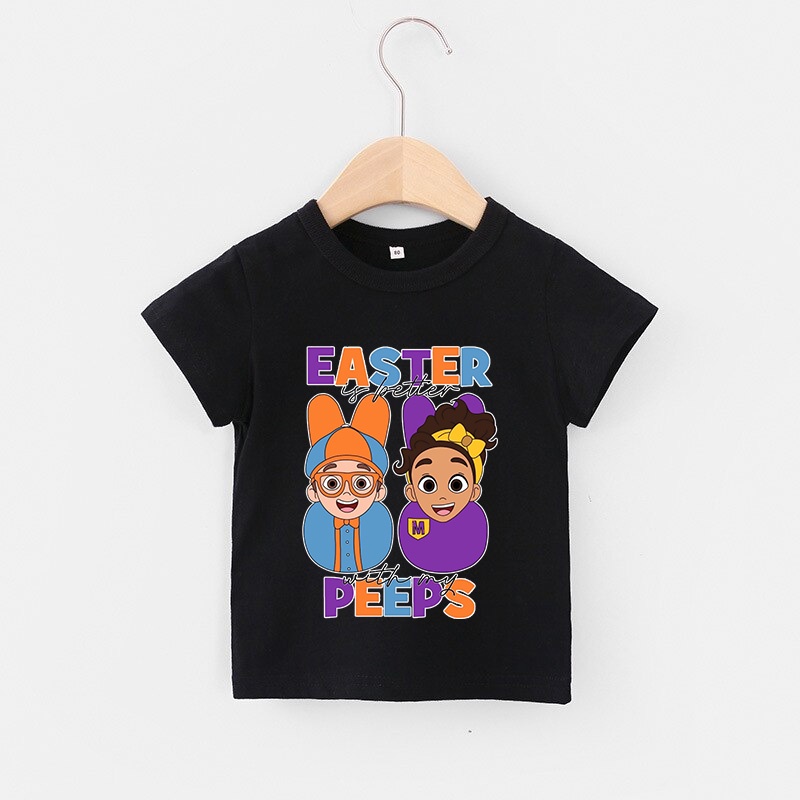 Áo thun trẻ em BLIPPI ART, 8 màu áo, đầy đủ size có big size, áo thun cho bé Cotton, Màu khác nhắn shop