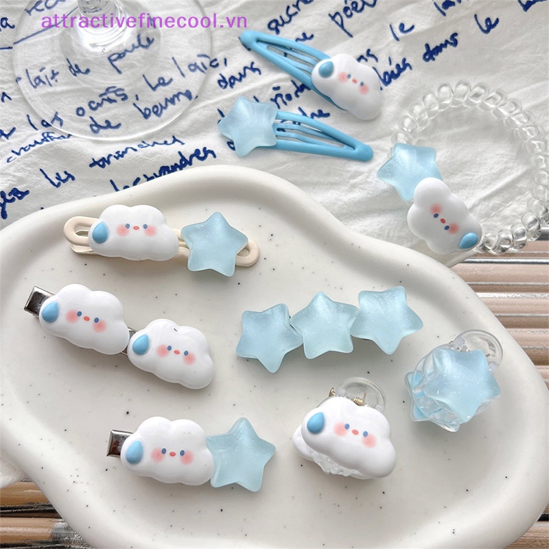 Kẹp Tóc Hình Đám Mây / Ngôi Sao / Đám Mây Dễ Thương Cho Bé Gái