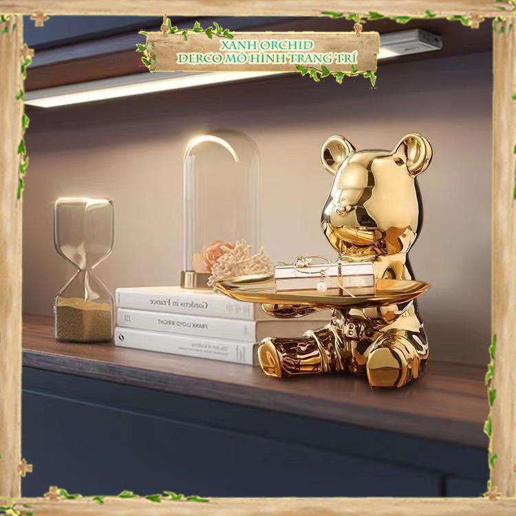 Decor Để Bàn "Gấu Bearbrick Đựng Đồ" Chìa Khóa - Điều Khiển - Bê Khay, Đồ Trang Trí Phòng Khách .