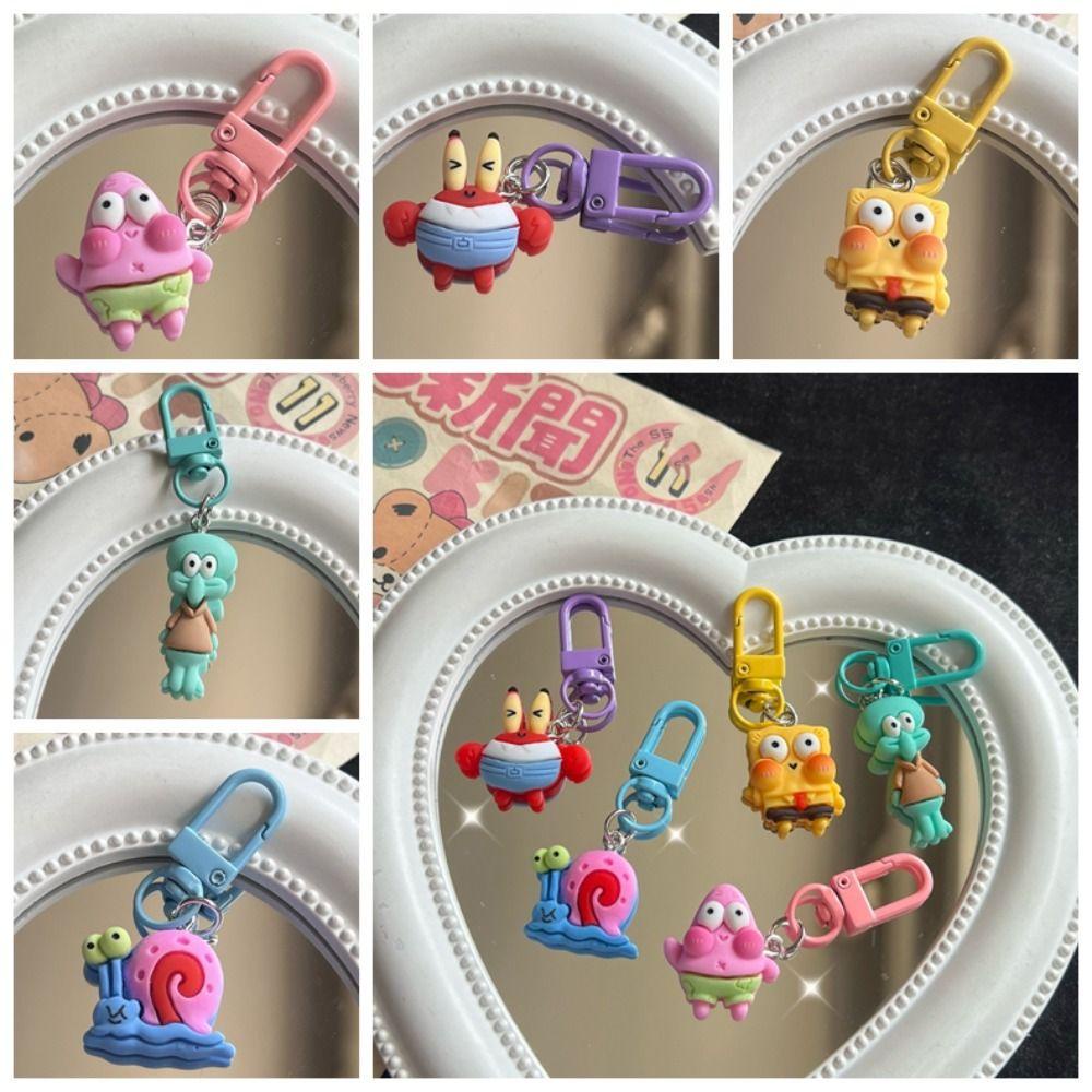 Mmluck spongebob Móc Chìa Khóa Xe Hơi Bằng resin Hình Nhân Vật Hoạt Hình patrick star Phong Cách kawaii