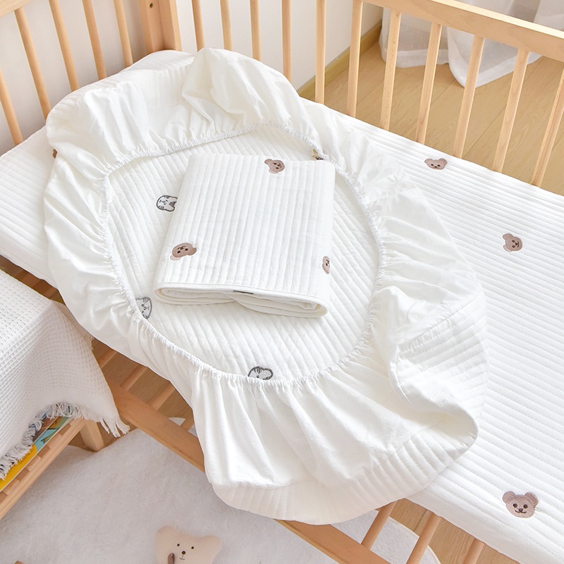 Ga Trải Giường Vải cotton Thêu Họa Tiết Hoạt Hình Dễ Thương Cho Bé Mẫu Giáo