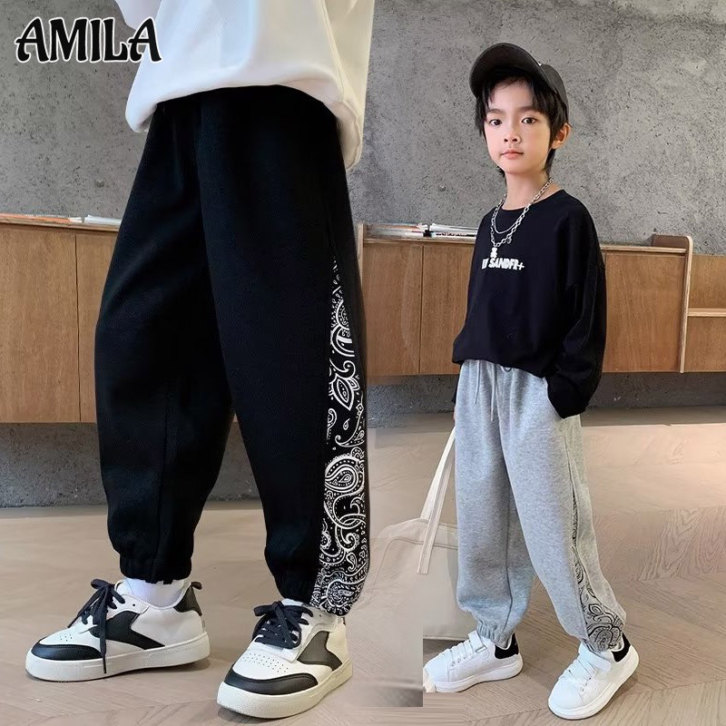 Quần Dài Thể Thao Thời Trang Xuân Thu Cho Bé Trai Trung Niên