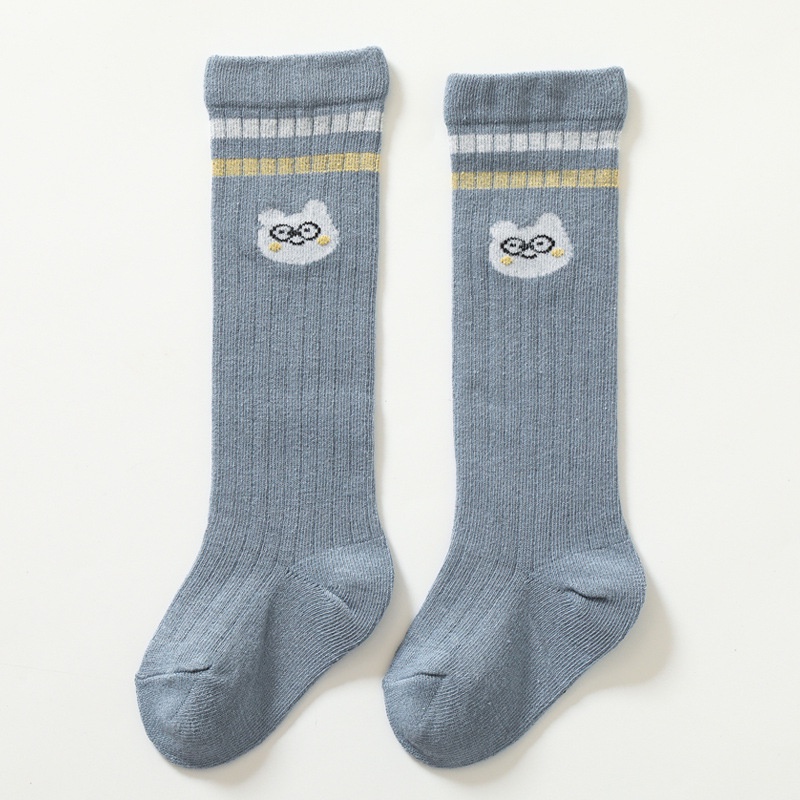 Mới Tất cotton Kẻ Sọc In Hoạt Hình Động Vật Thời Trang Thu Đông Cho Bé