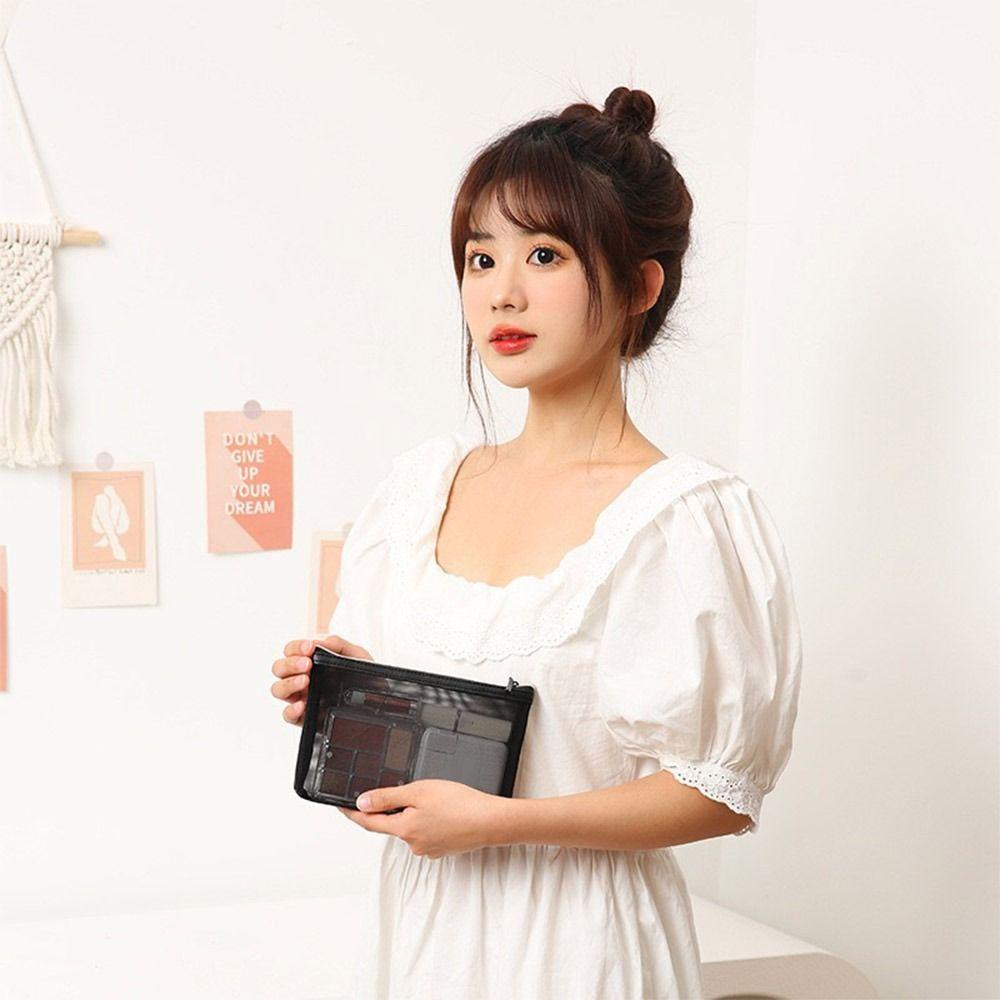 UUMIR Túi Lưới Đựng Cọ Trang Điểm Sức Chứa Lớn Trong Suốt Chống Bụi Có Khóa Kéo