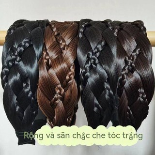 Lười hiện vật mở rộng và dày dặn xoắn năm sợi hoa tết tóc vòng tóc giả nữ nguyên chất tay bện tóc thẻ kẹp một mảnh băng đô cao
