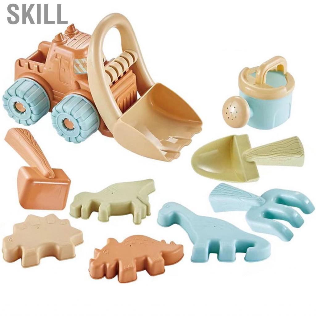 Skill Beach Toys  Plastic Safe Sand Play Set 10PCS Portable for Toddlers