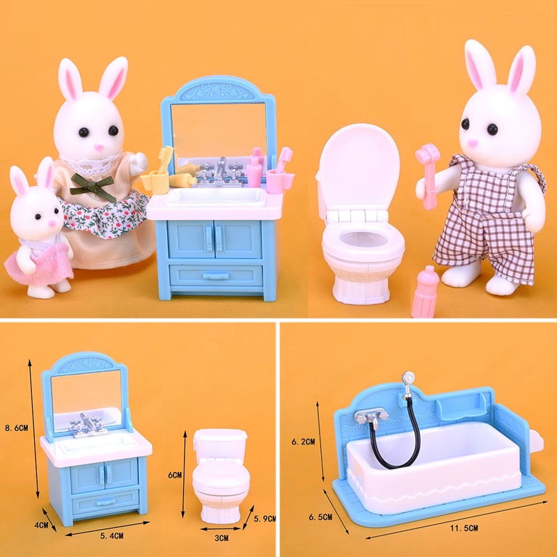 Bộ Mô Hình toilet mini Trang Trí Nhà Cửa