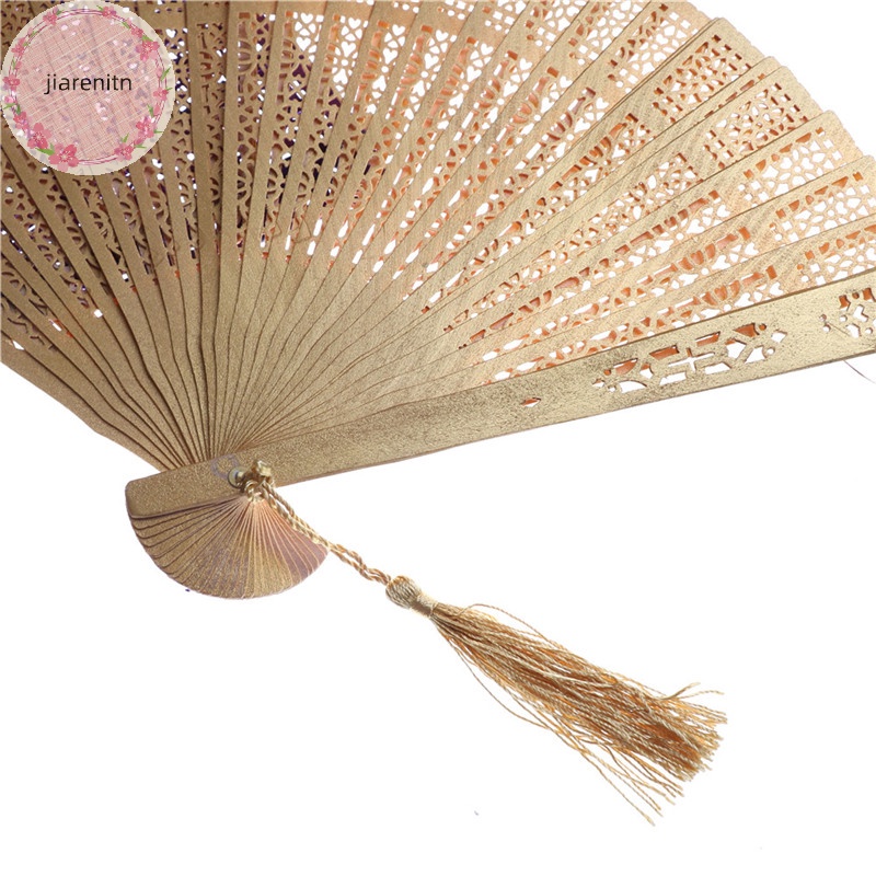 Quạt Xếp Cầm Tay Bằng Tre Khắc Họa Tiết Phong Cách Trung Hoa