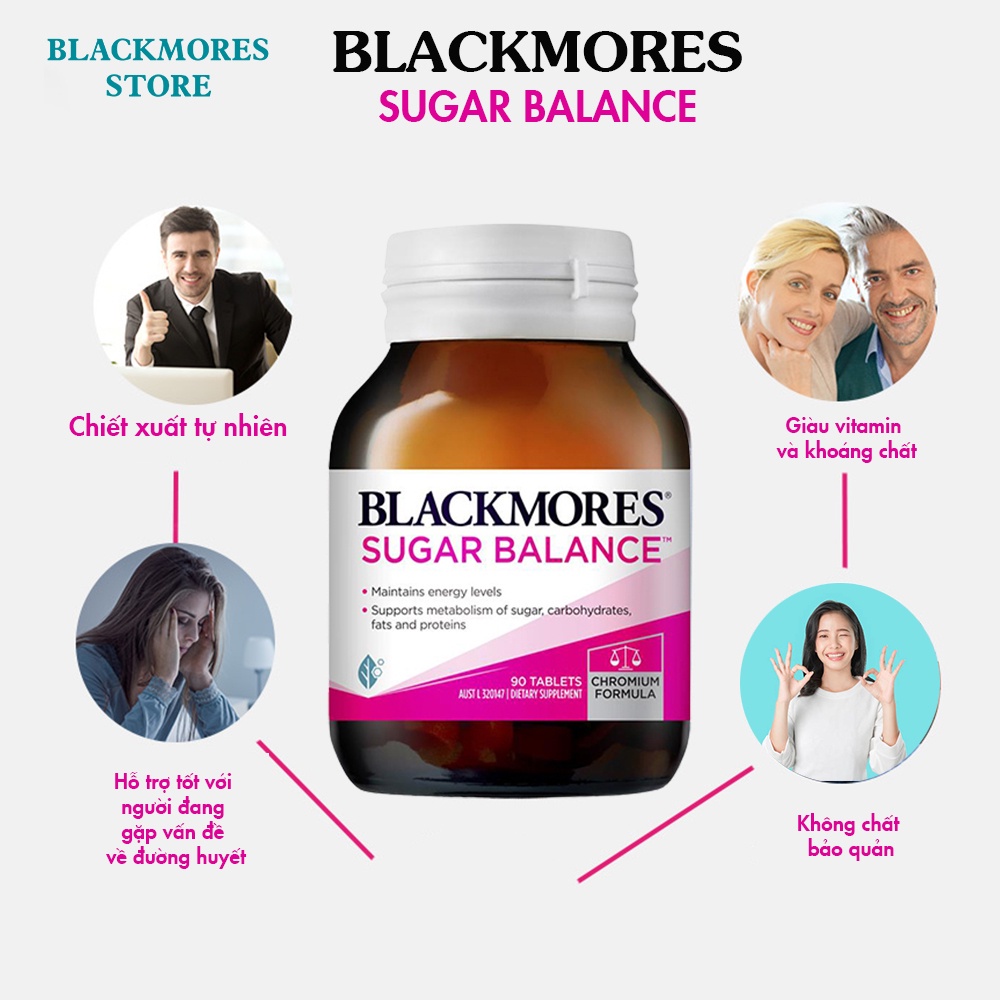 Blackmores Sugar Balance 90 viên cân bằng đường huyết,hỗ trợ tim mạch