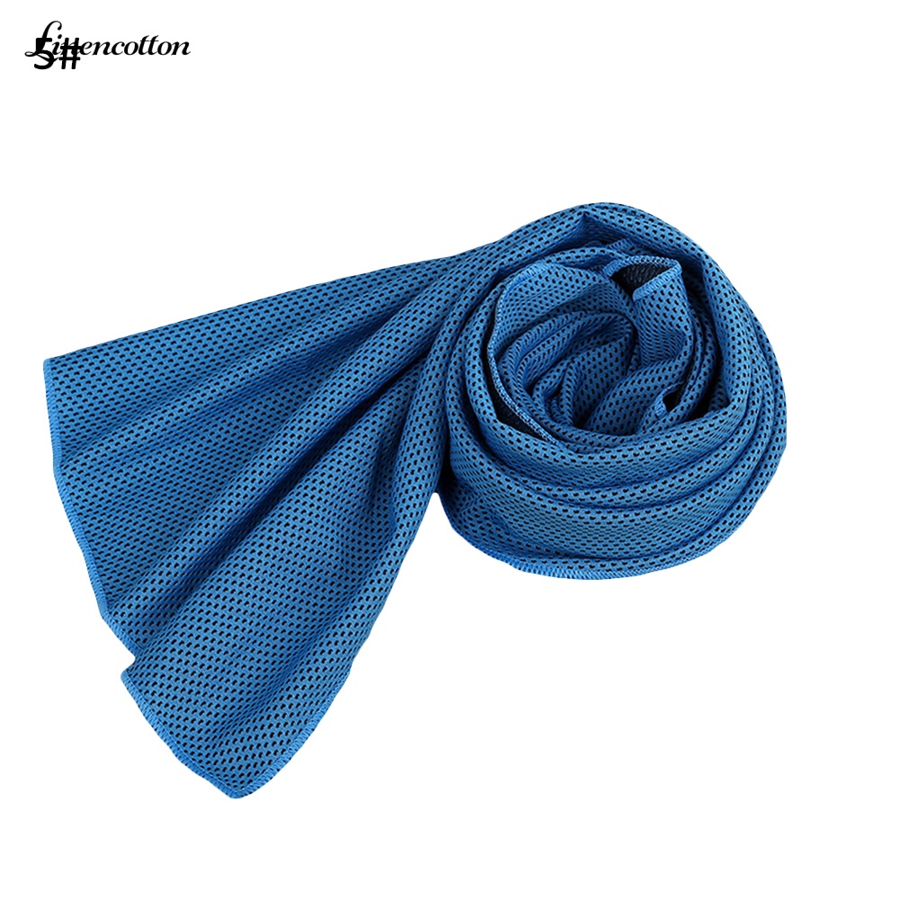 Khăn Cotton Lanh Màu Trơn Phối Lưới Làm Mát Mùa Hè Cho Hoạt Động Thể Thao Ngoài Trời