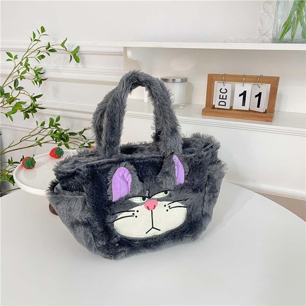 Shanhai Túi Xách Tay Bằng Vải Bông Hình stitch Mèo lucifer Hoạt Hình Phong Cách Hàn Quốc Đựng Đồ Mua Sắm Du Lịch