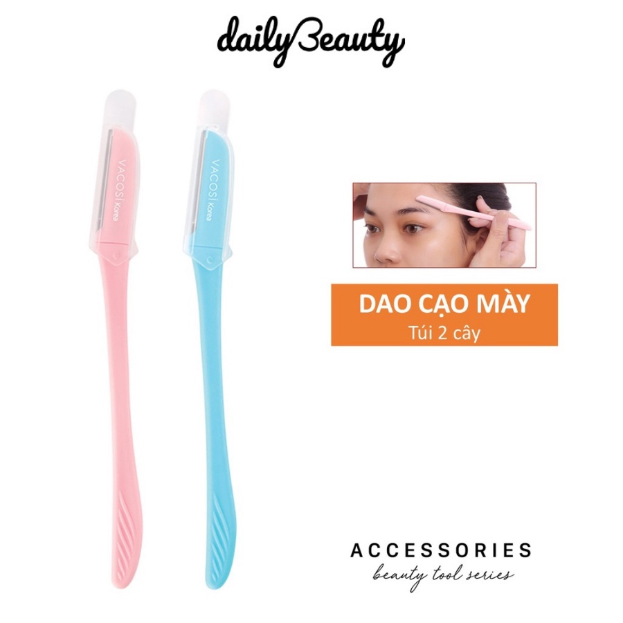 Dao cạo lông mày VACOSI Eyebrow Knife, Dụng cụ tỉa chân mày dễ dàng sắc nét túi 2 cái Daily Beauty