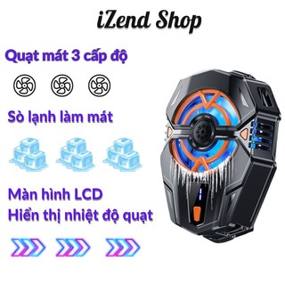 Quạt tản nhiệt sò lạnh kẹp điện thoại JS20 X119 HY1 màn hình hiển thị nhiệt độ  X20 sò lạnh Tặng kèm bao tay chơi game