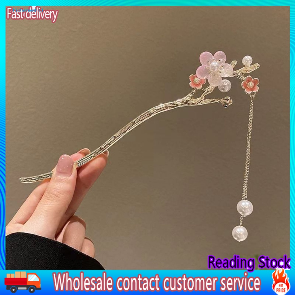 Fc * Trâm Cài Tóc Kim Loại Đính Ngọc Trai Giả Phong Cách Trung Hoa Thanh Lịch Thích Hợp Làm Quà Tặng Cho Đám Nam