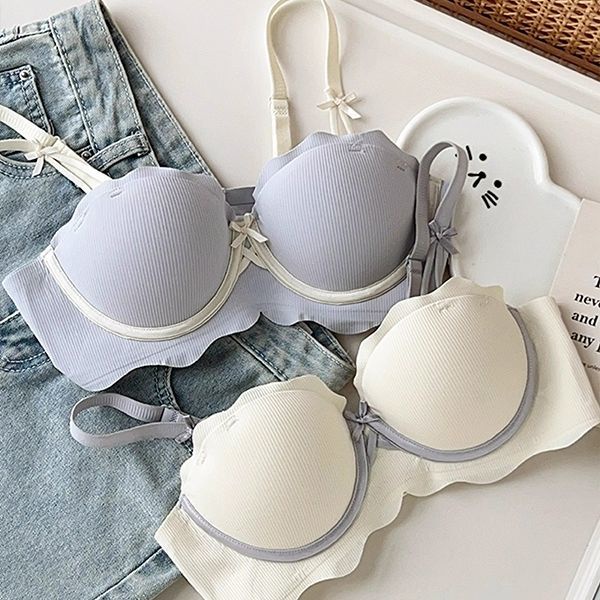 Áo Lót Nâng Ngực Không Gọng Không Đường May Phong Cách Pháp Sang Trọng Dành Cho Nữ