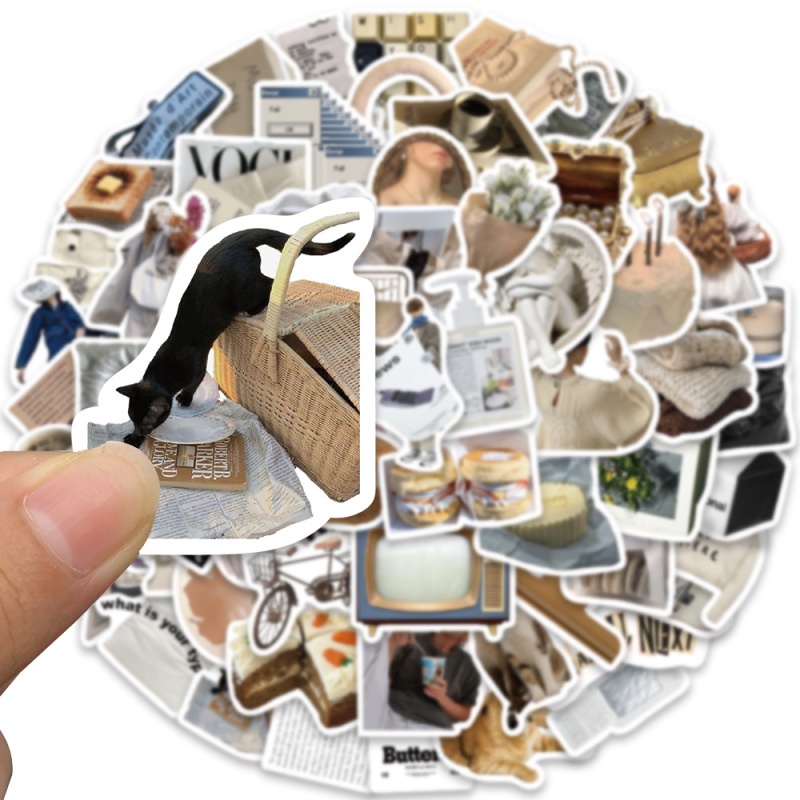 Set 63 Miếng Dán Hoạt Hình Trang Trí Laptop / Cốc Nước / Điện Thoại