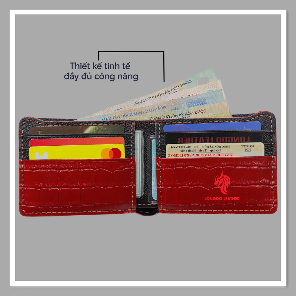 Ví da cao cấp bảo hành 5 năm thương hiệu Longdo Leather - B13