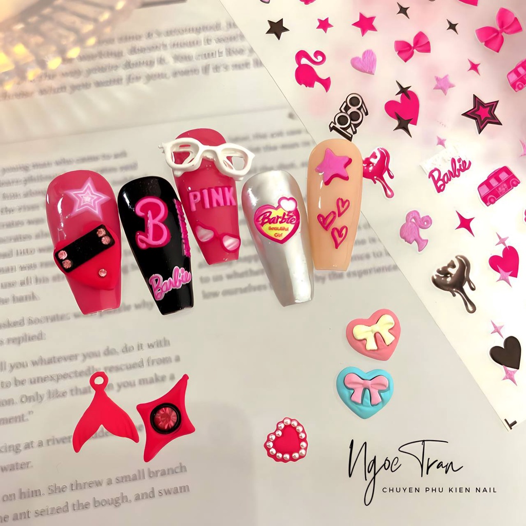 Charm Barbie Girl Hồng Neon Mới 2023 | Trang Trí Móng Tay BB