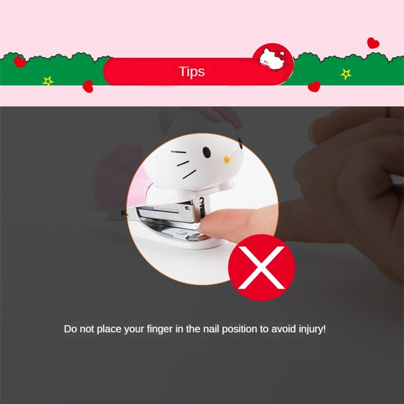 ⚡VẬN CHUYỂN NHANH CHÓNG⚡⚡ Bộ Kim Bấm Mini Sanrio Anime Máy Dập Ghim Hello Kitty Xartoon Staples Văn Phòng Di động Trường Học Đồ Dùng đóng Sách Quà Tặng Cho Học Sinh