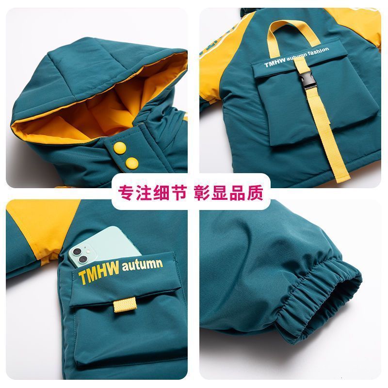 Áo Khoác Chống Gió Bằng Vải Nhung Dày Thời Trang Mùa Đông Cho Bé Trai