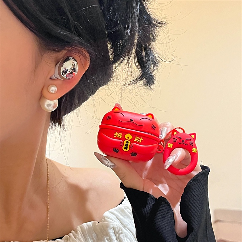 Vỏ Bảo Vệ Hộp Sạc Tai Nghe bluetooth Không Dây samsung galaxy buds-2-Li Ô Liu-pro Bằng Silicon Mềm Hình Mèo 3d