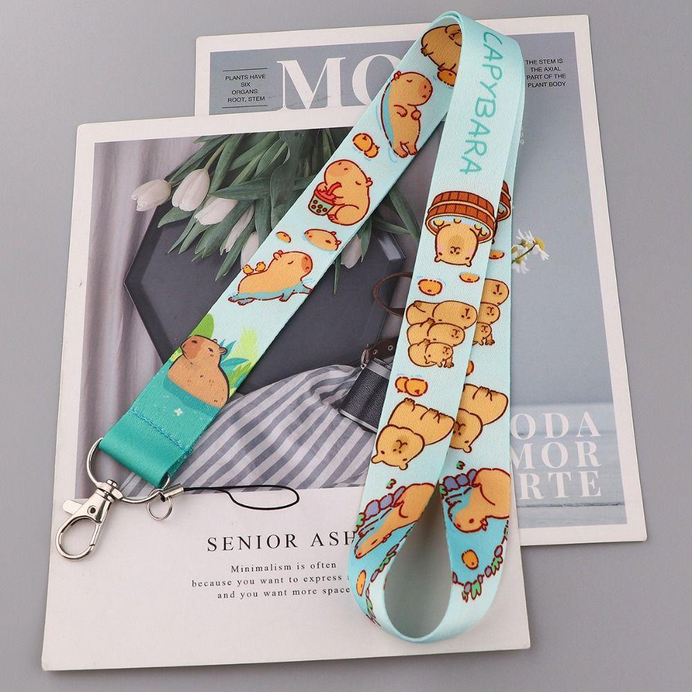 Augustina capybara Dây Đeo Điện Thoại / Hộ Chiếu / Thẻ id Họa Tiết Hoạt Hình Vui Nhộn