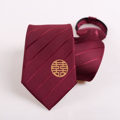 Cà Vạt Thêu Họa Tiết Màu Đỏ Rượu Vang 8cm Thời Trang Cho Chú Rể