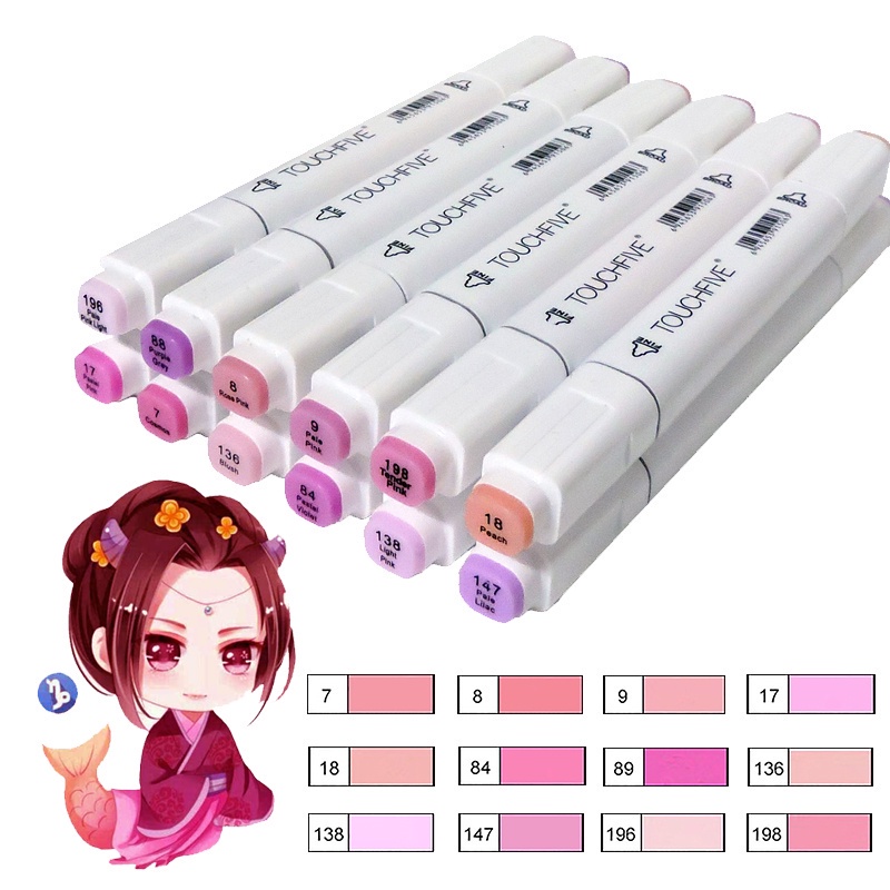 Bộ 12 Bút Đánh Dấu Thiết Kế Truyện Tranh Dễ Thương Dùng Vẽ Tranh