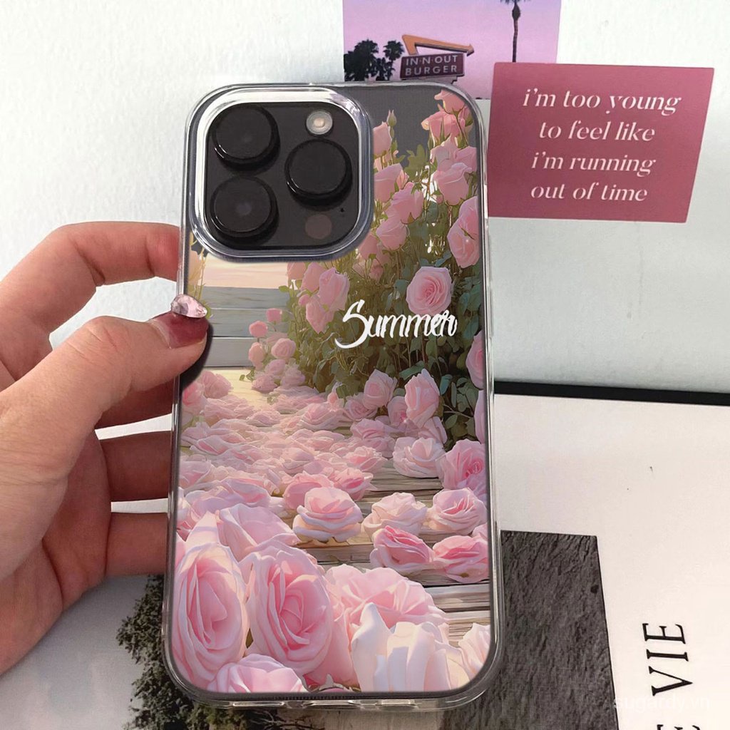 Ôp Điện Thoại Hình Hoa Hồng Cho iphone 15pro 15promax 14promax 13promax 11promax 15 14 13 12 11 pro max xr x xsmax 7 8 plus Ốp
