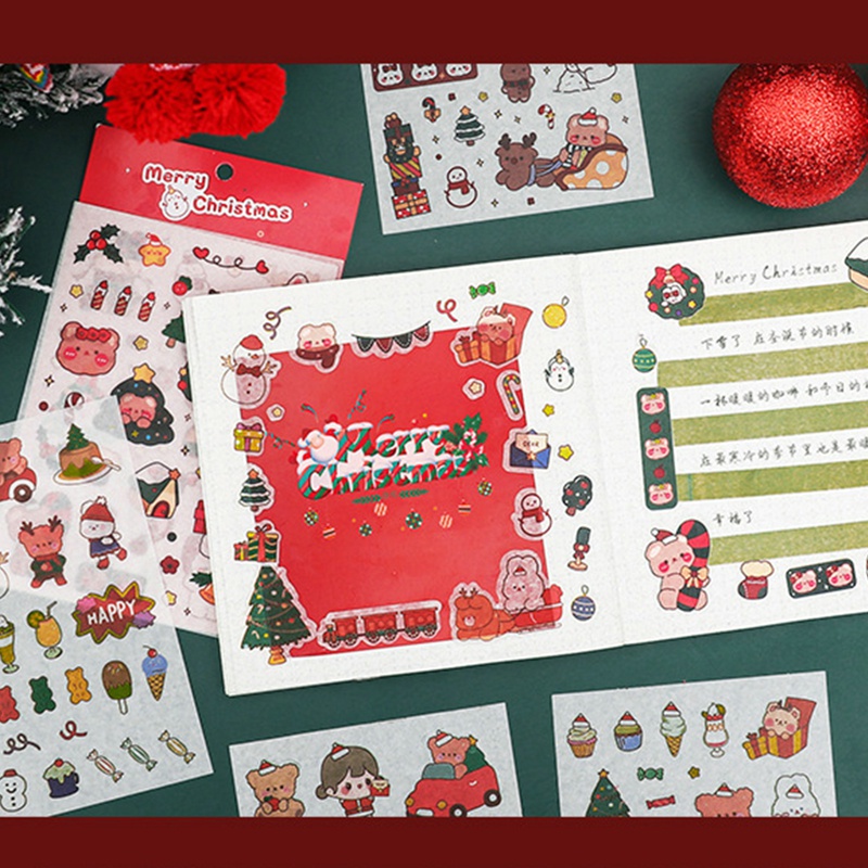 Set 4 Tấm sticker Dán Trang Trí Giáng Sinh Hình Bông Tuyết