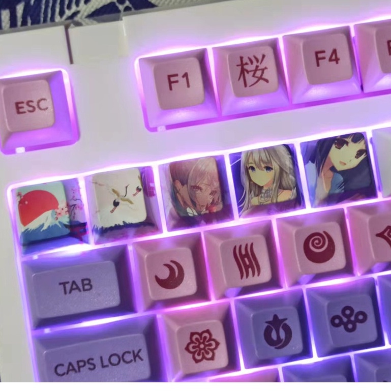 Set 5 Bàn Phím Cơ r4 Họa Tiết anime Độc Đáo