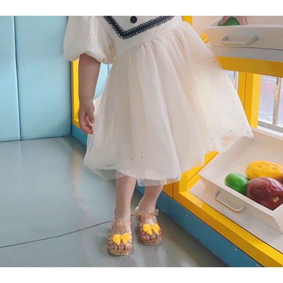 Mới Xăng đan Cao Su Dẻo Đính Nơ Họa Tiết Hoạt Hình Dễ Thương Cho Bé Gái