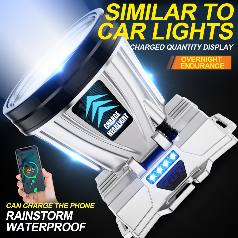 Đèn Pin Đội Đầu Siêu Sáng Ánh Sáng Trắng / Vàng Có Thể Sạc Lại Công Suất Cao Đa Ứng Dụng