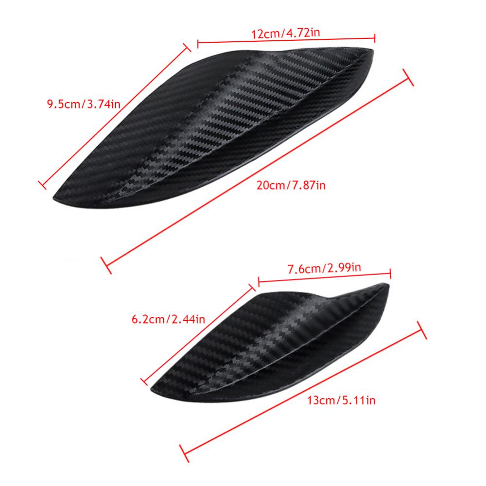 Topmall Bộ 4 Miếng Dán Trang Trí Cản Trước Xe Hơi Bằng Sợi carbon o3t9