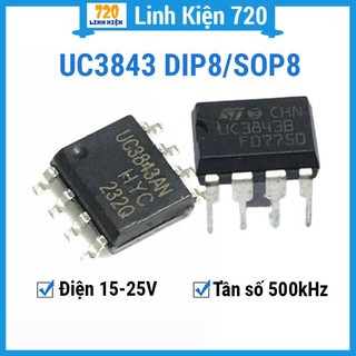 Uc3843 dip8 / sop8 - ic điều khiển pwm chế độ dòng điện tần số cố định